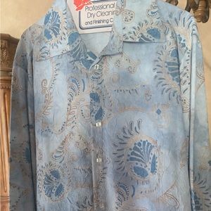 E&T Collection mens XL shirt- why iron buy this Crinkle style ..looks great!